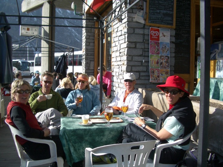 Waiting for the bus to Chamonix